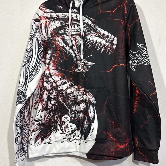 Zootop Bear Men’s 3D Dragon Printed Hoodie Sweatshirt Pullover Size Medium - Picture 1 of 6